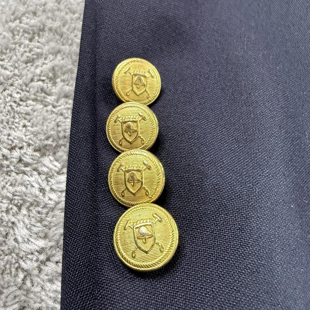 Ralph Lauren Vtg Polo University Club Blazer Mens 46L Navy Wool Double Breasted